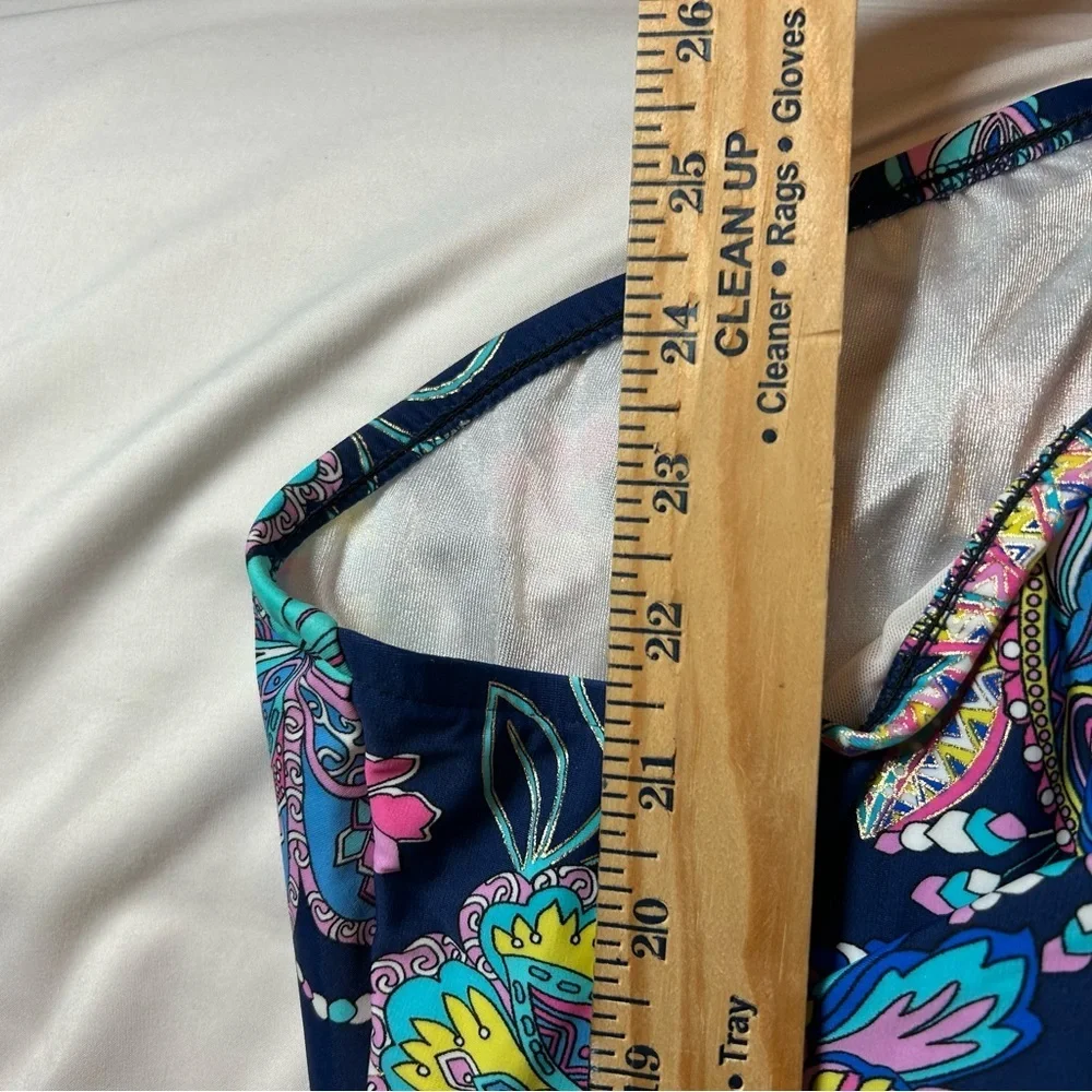 Lycra Women’s Blue Floral One Piece Swimsuit - NWT - Size 10 - Style MM2AW38 - Picture 7 of 8